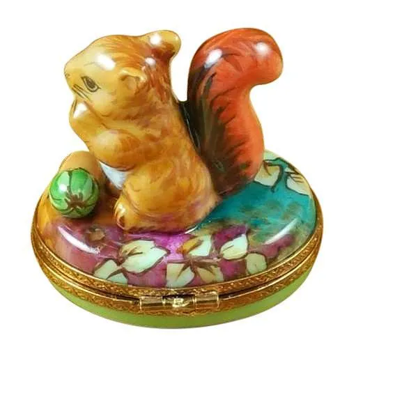 Squirrel In Field With Acorn Limoges Box by Rochard™