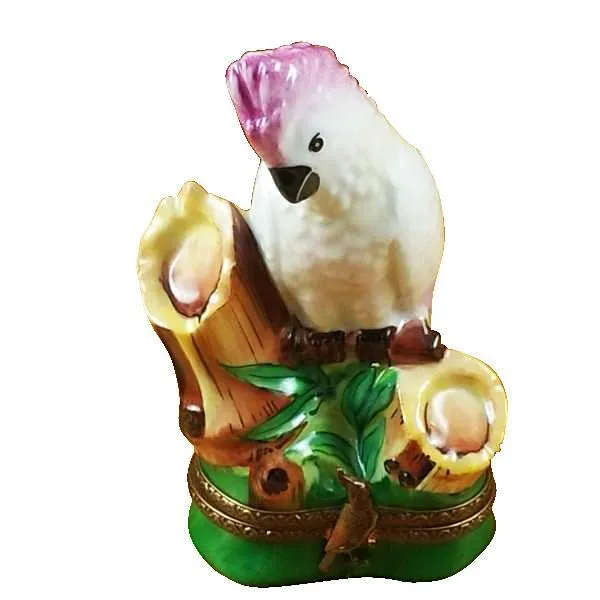 Cockatoo Pink Crested Limoges Box by Rochard™