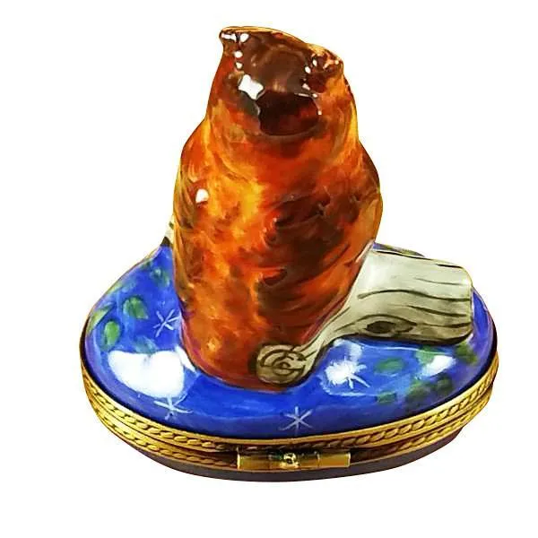 Wise Owl On Blue Base Limoges Box by Rochard™