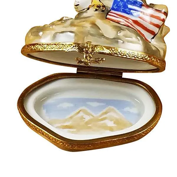 Eagle with American Flag Limoges Box by Rochard™