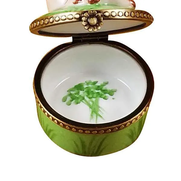 Mini Pig On Green Base Limoges Box by Rochard™