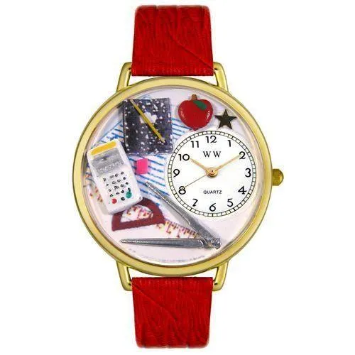 Math Teacher Watch in Gold (Large)