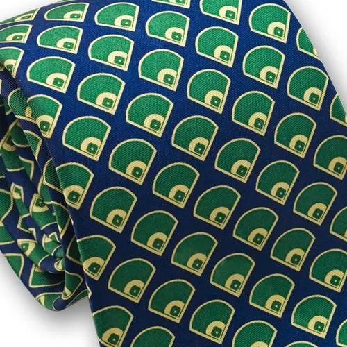 Baseball Field Silk Necktie