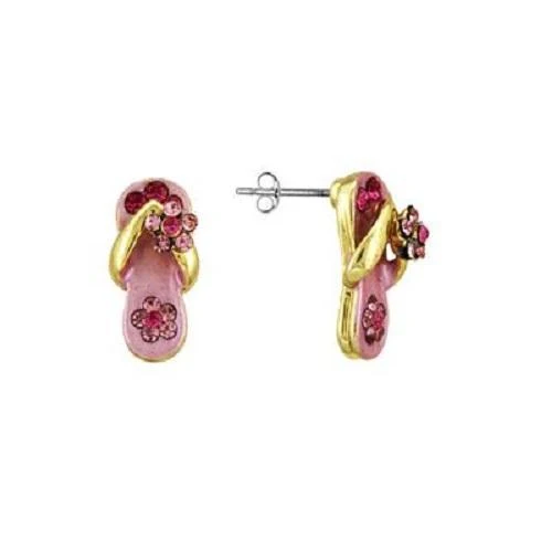 Flip Flop Earrings Pink/Gold