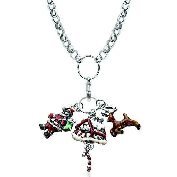 Christmas Charm Necklace in Silver