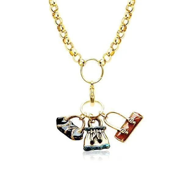 Purse Lover Charm Necklace in Gold