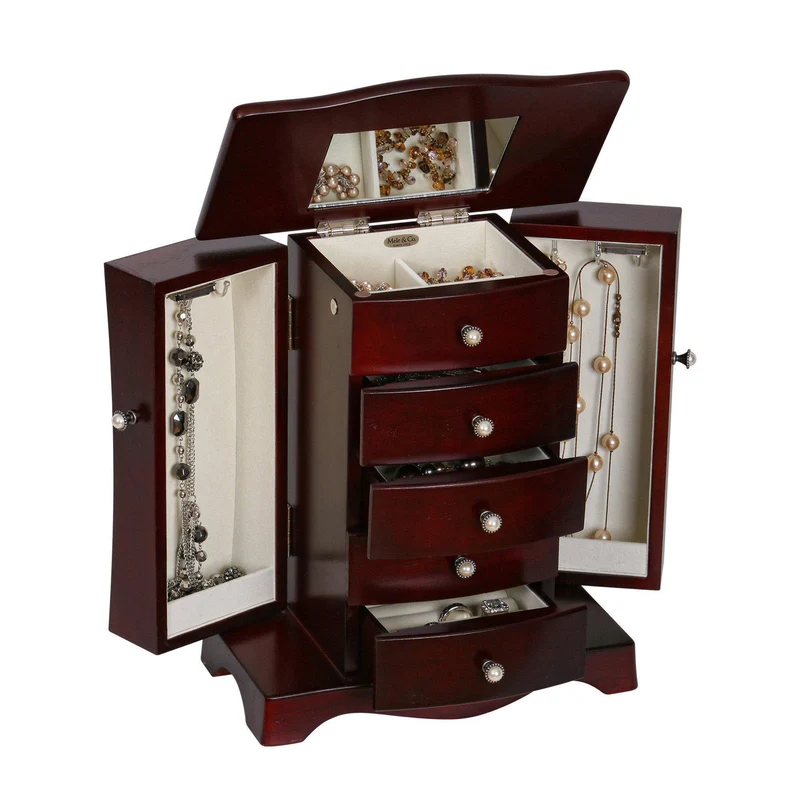 Bette - Upright Jewlery Box in Mahogany Finish