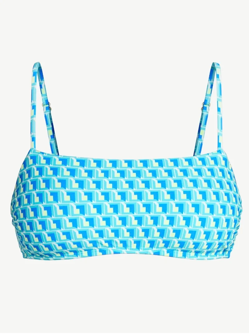 Geo print bralette bikini top