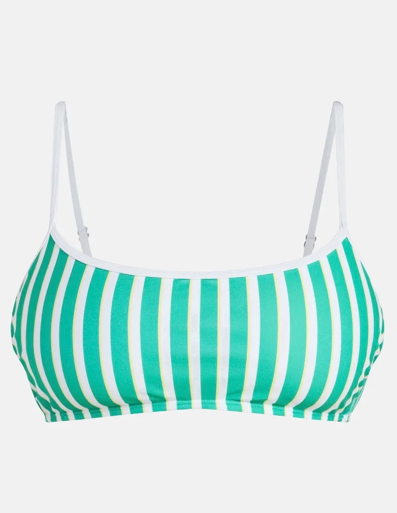 Sporty striped bralette bikini top