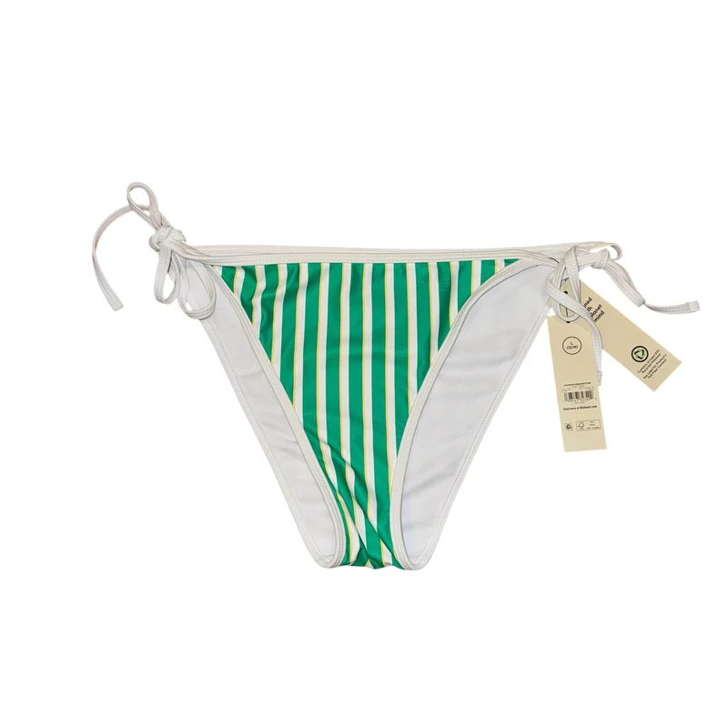 Sporty striped side tie bikini bottoms