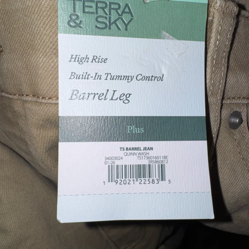 High rise barrel jeans - size 24W