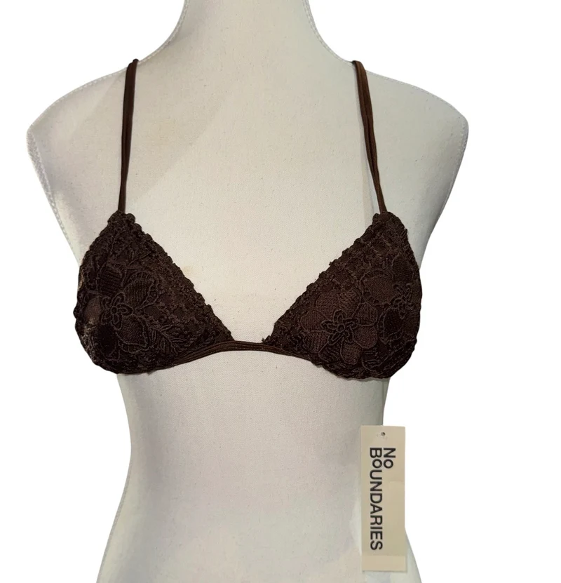 Crochet triangle bikini top