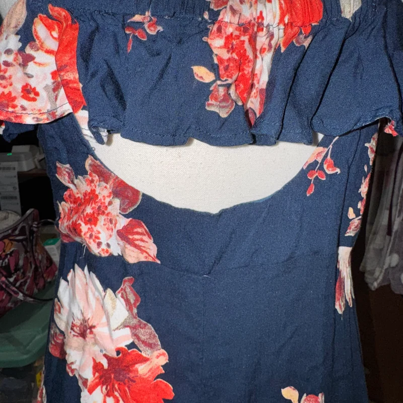 Button front floral boho maxi dress