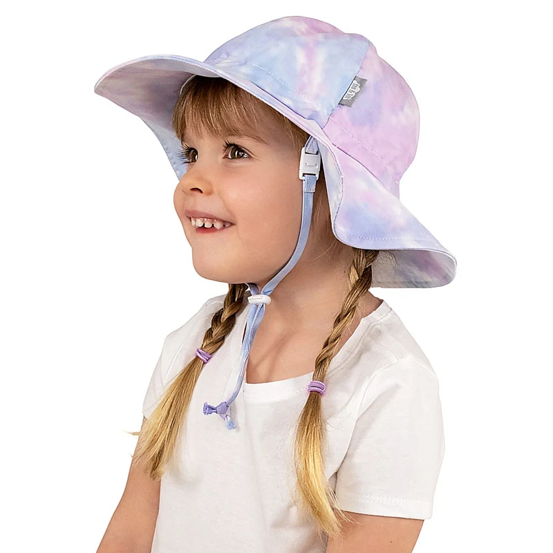 Jan & Jul - Chapeau soleil ajustable en coton, bonbon Tie-dye(0/6 mois)