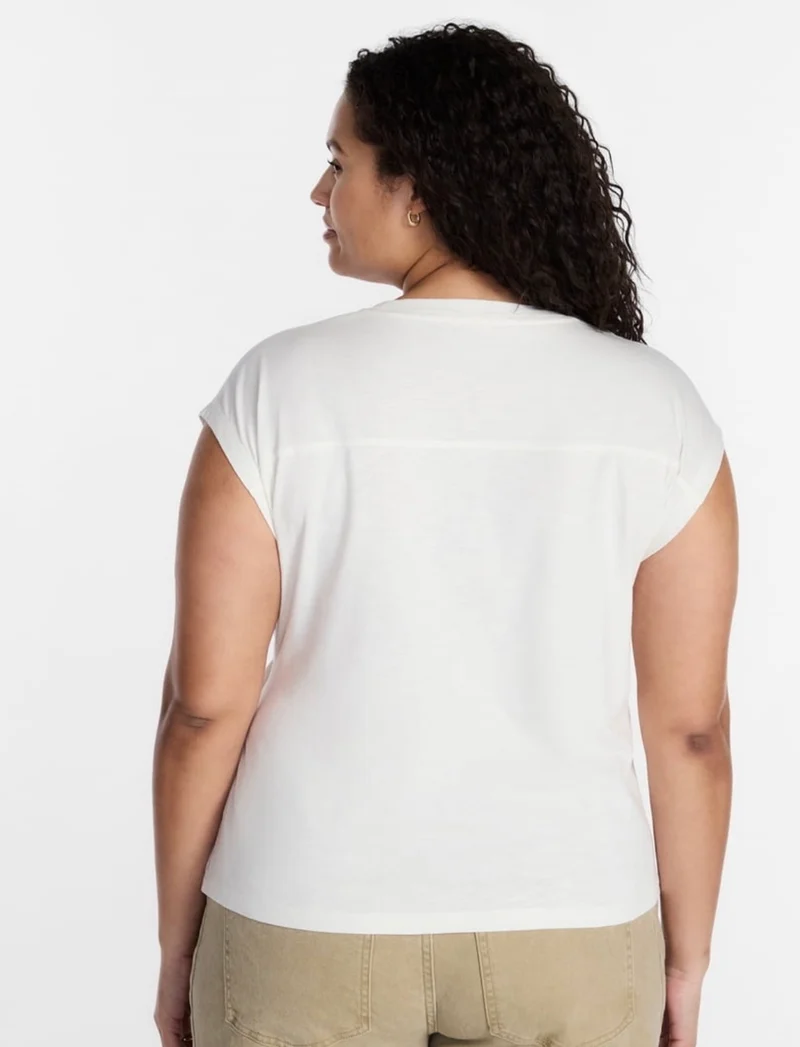 Terra & sky side tie dolman tee