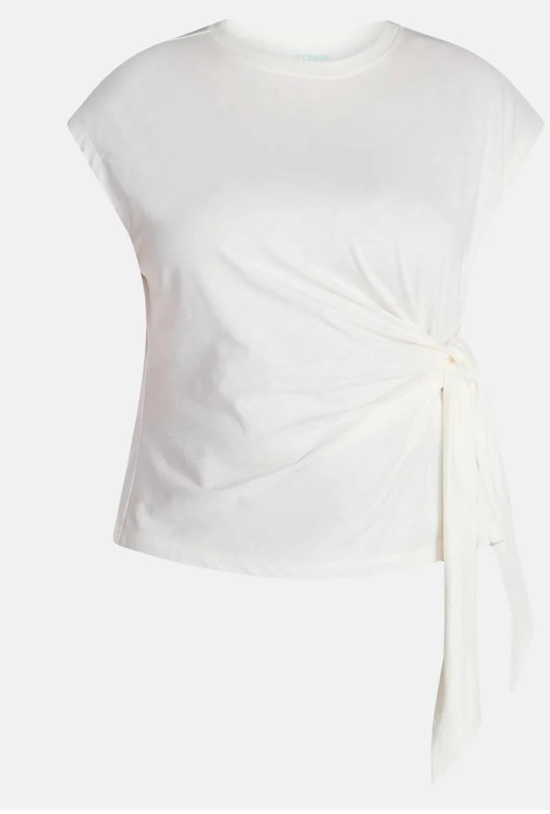Terra & sky side tie dolman tee
