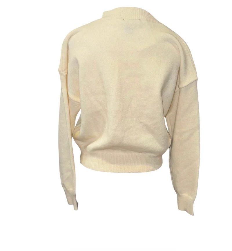 Forever 21 cozy soft sequin star sweater cream knit crop pullover