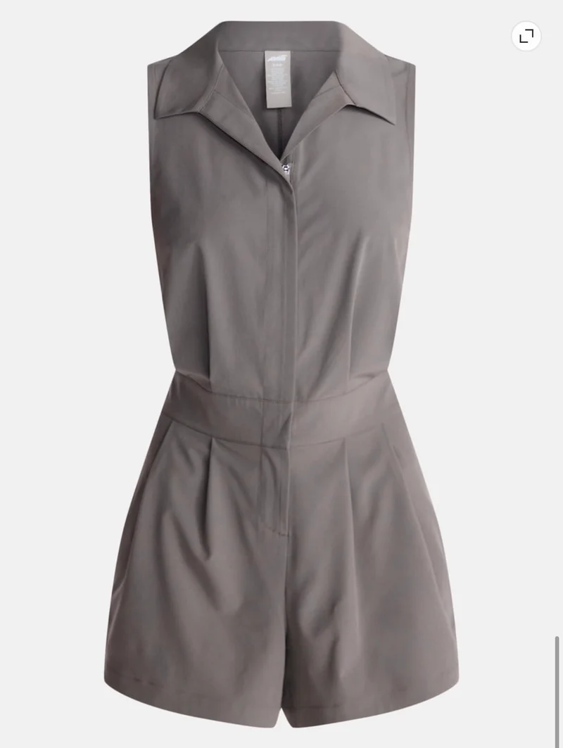 Stretch woven romper