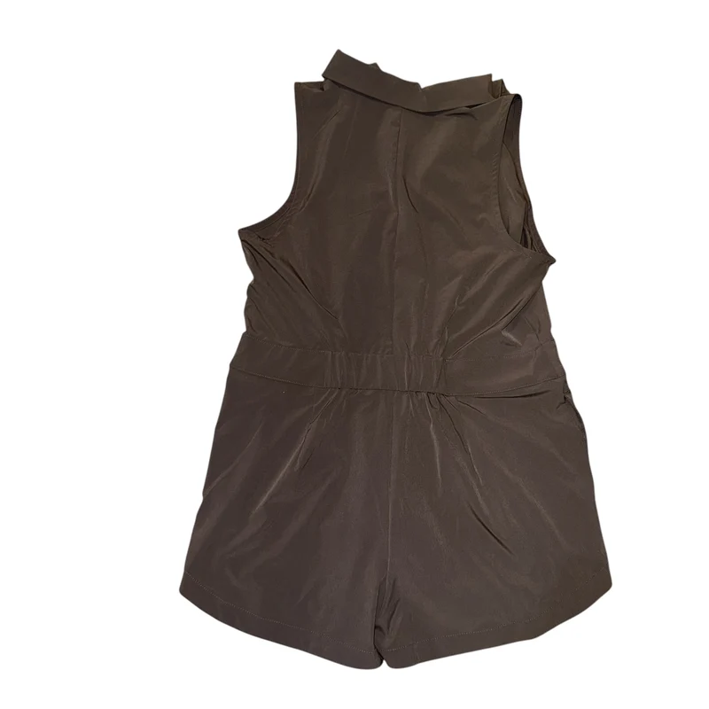 Stretch woven romper