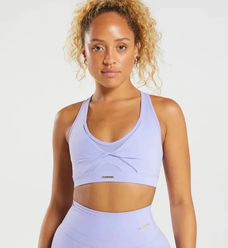 Mesh twist sports bra