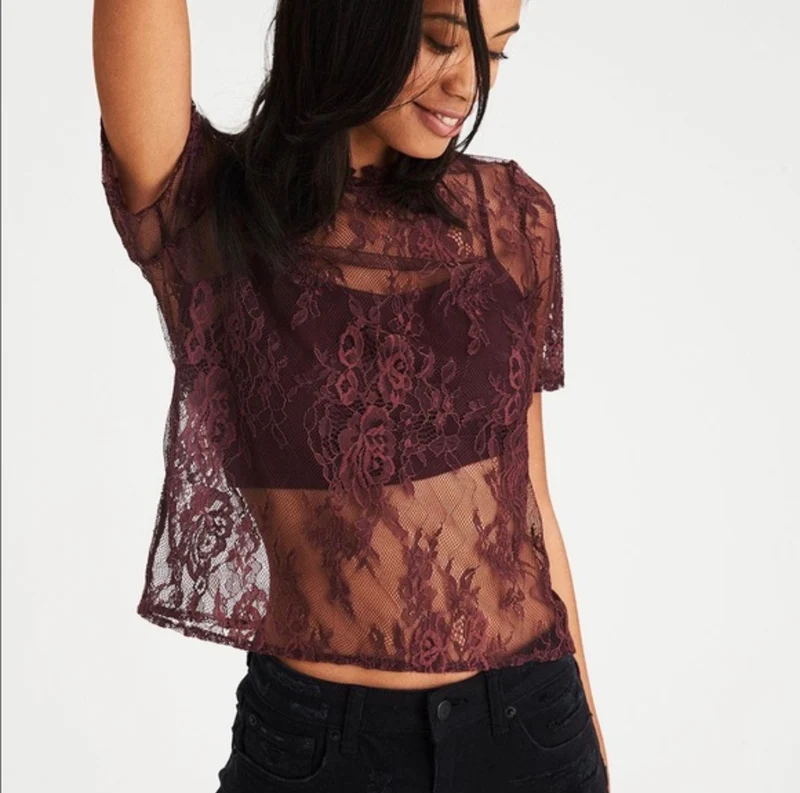 Lace overlay top