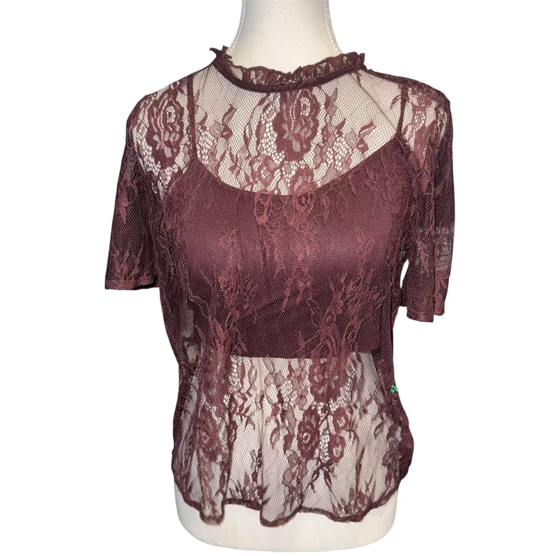 Lace overlay top