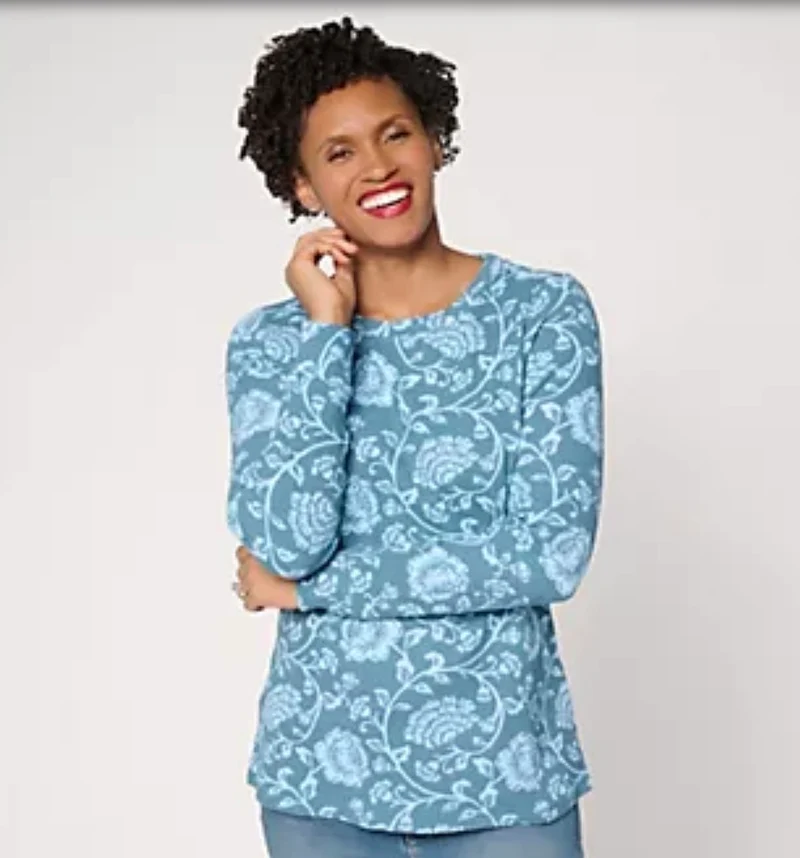 Floral waffle knit top - 2 colors