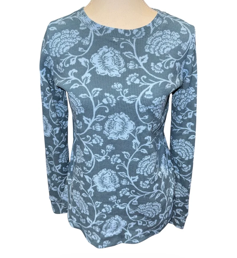 Floral waffle knit top - 2 colors