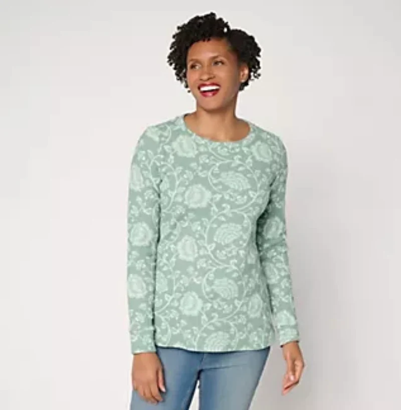 Floral waffle knit top - 2 colors