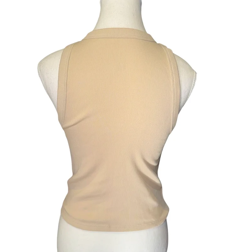 Shrimp detail ribbed tank top