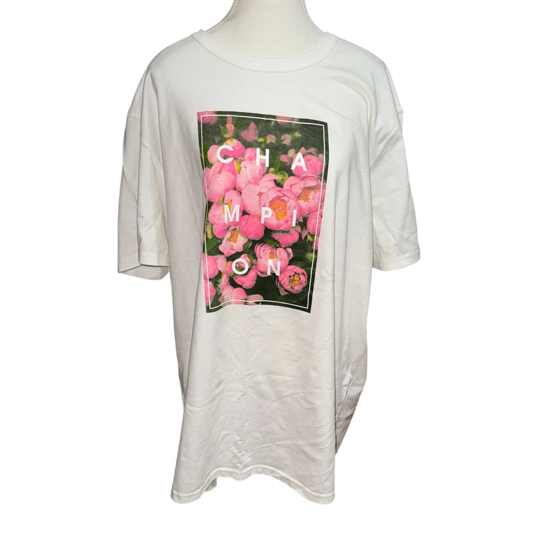 Floral graphic logo tee