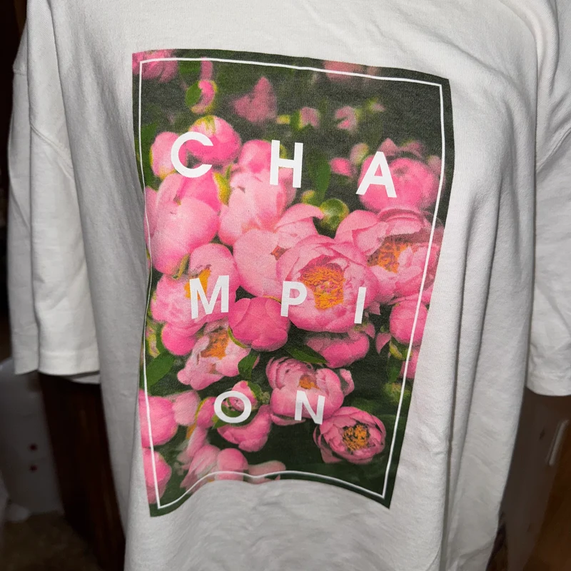 Floral graphic logo tee
