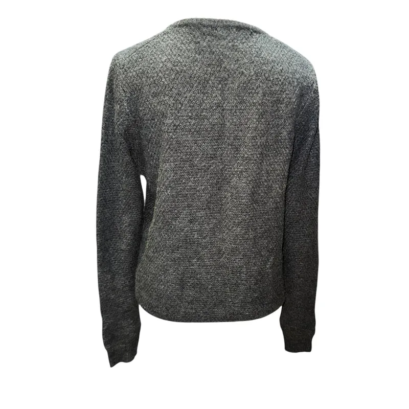 Gray knit acrylic cardigan