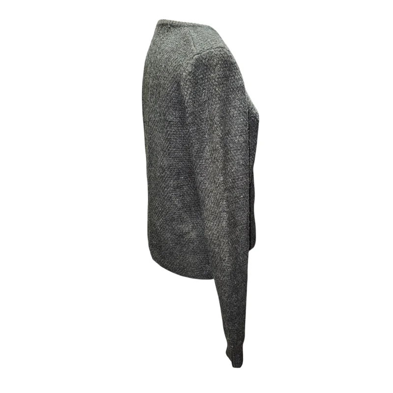 Gray knit acrylic cardigan