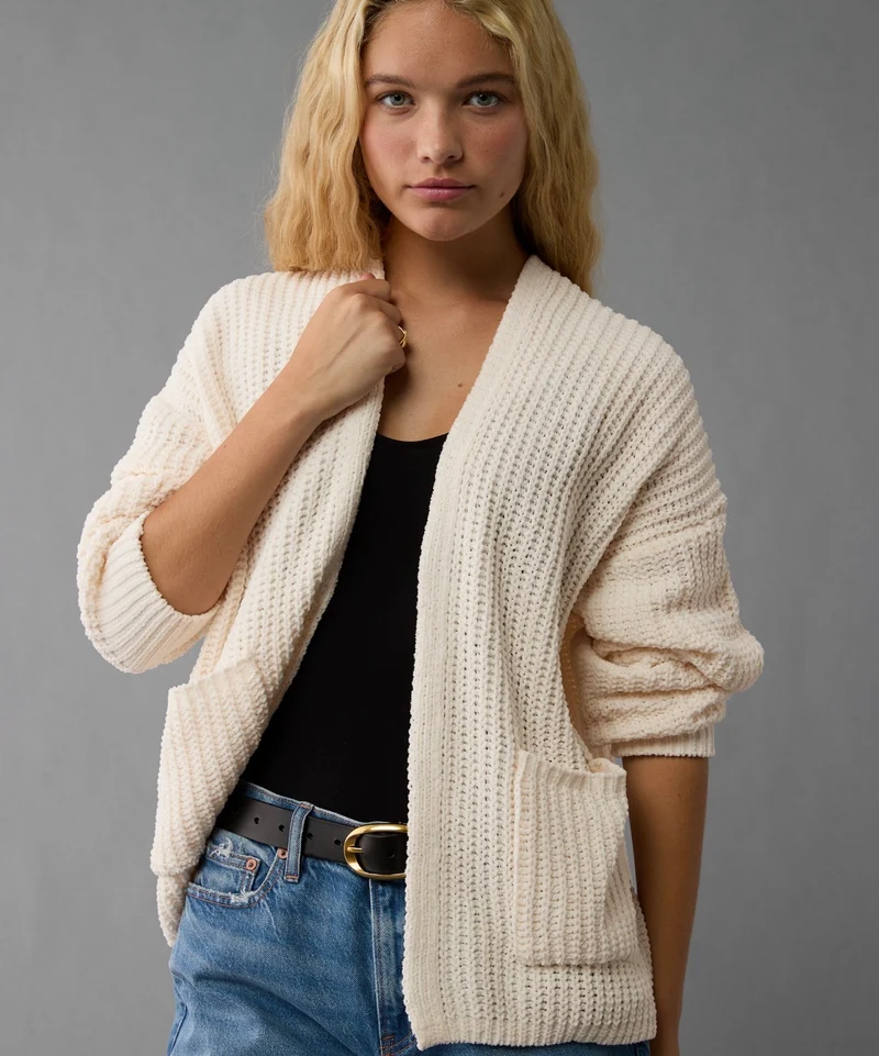 Soft open front cardigan
