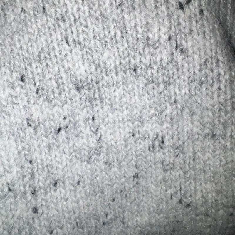 Gray speckled ribbed crewneck sweater