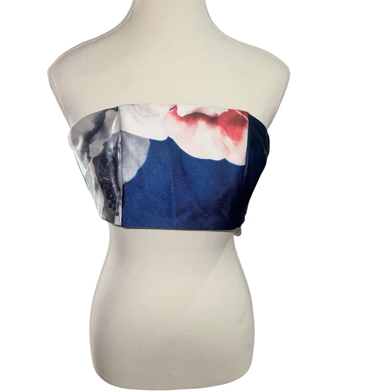 Floral print bandeau top