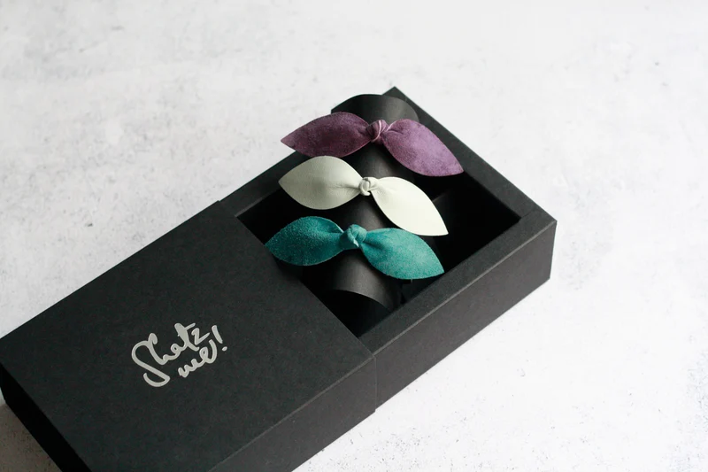 Trio élastiques cheveux bijoux Shatz Me - Vert Velours, Gris Clair, Violet Velours