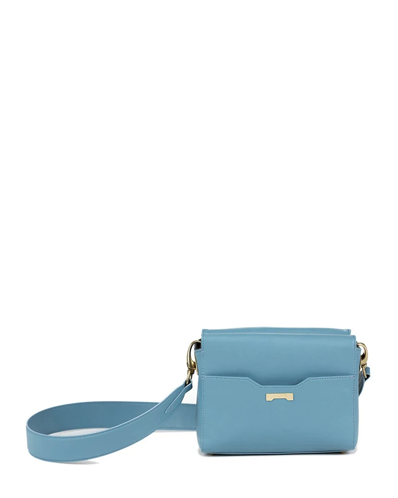 Sac Bandoulière en Cuir Vegan Bleu Clair