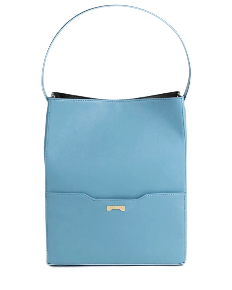 Sac Bucket en Cuir Vegan Jenah St. - Grand Modèle - Bleu Clair