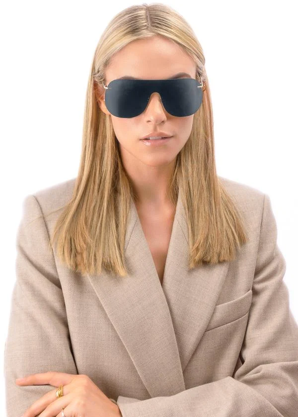 Lunettes de soleil D-Frame Mask - Gris Effet Miroir