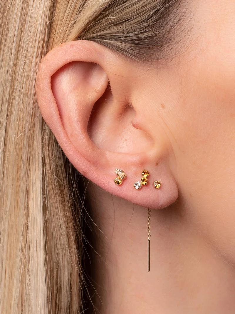 Set de 3 boucles Léo Topaze