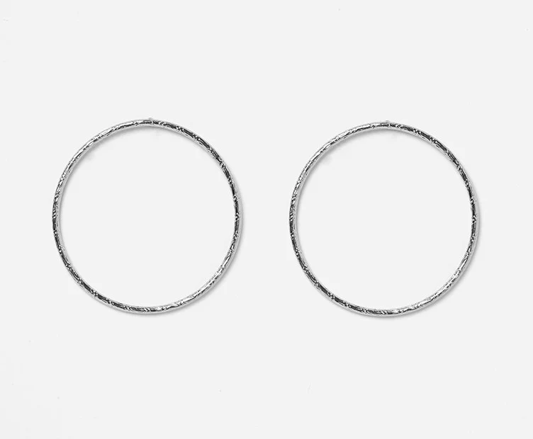 Boucles d'oreilles Babette argentées - Grand Modèle