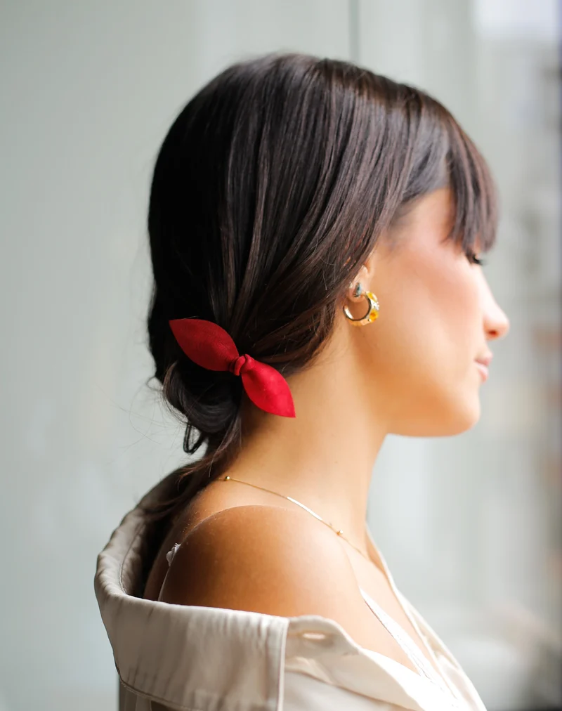 Elastique cheveux bijou Shatz Me Rouge Velours