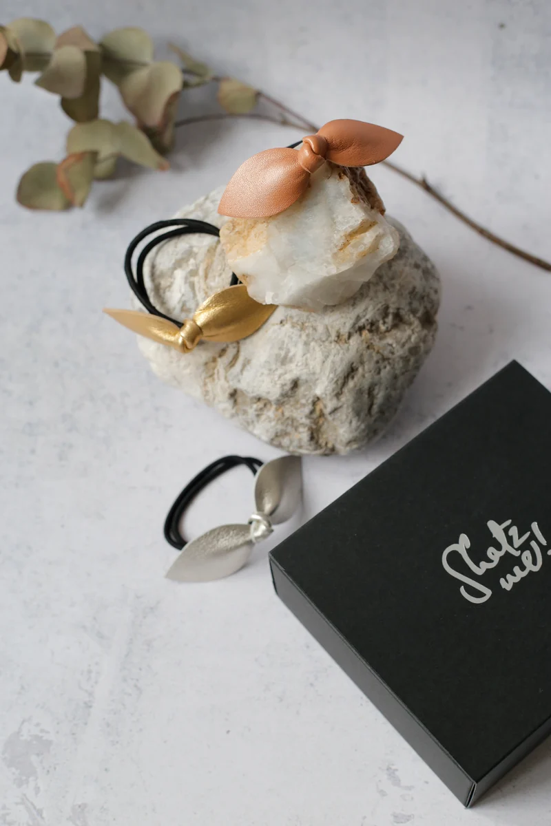 Trio élastiques cheveux bijoux Shatz Me - Nude, Doré et Argenté