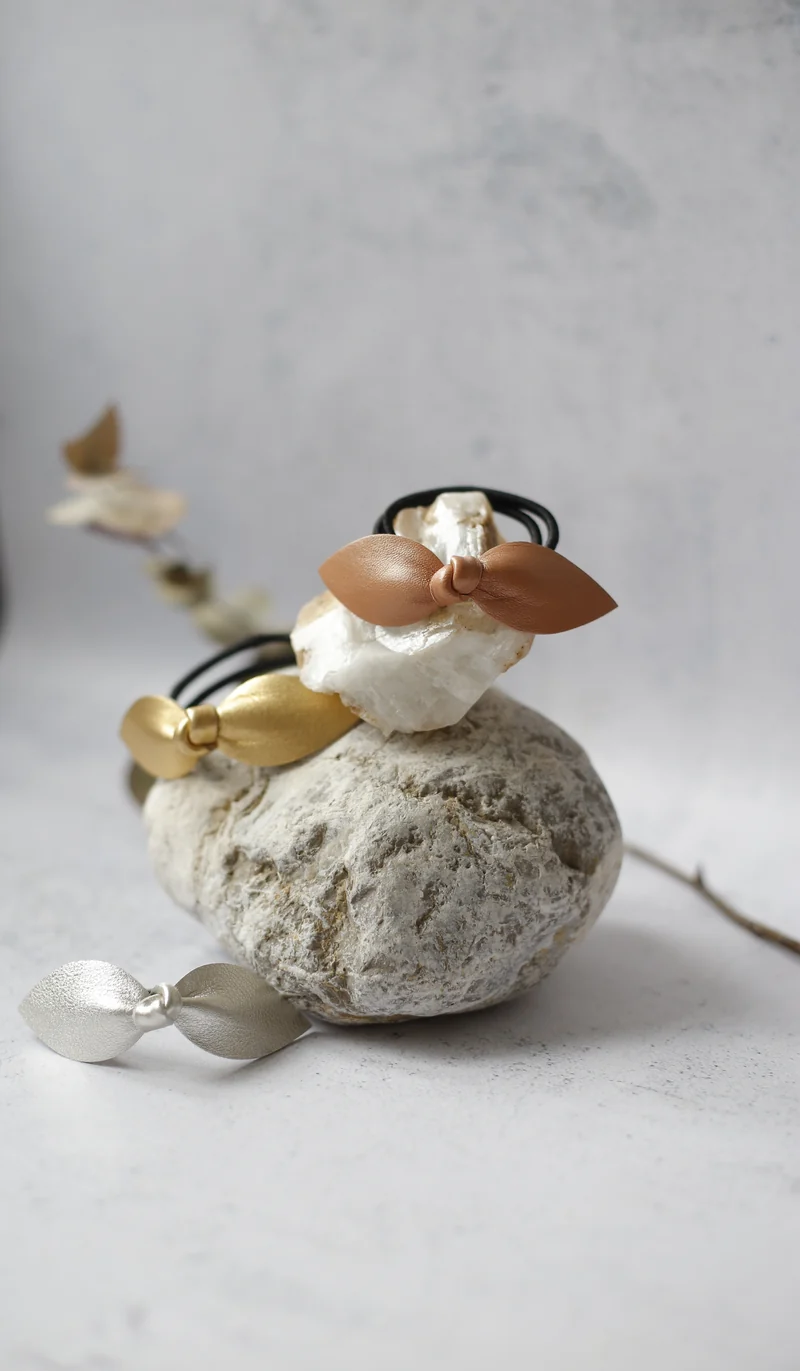 Trio élastiques cheveux bijoux Shatz Me - Nude, Doré et Argenté