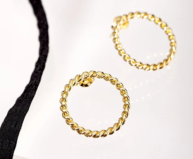 Boucles d'oreilles dorées Edmée