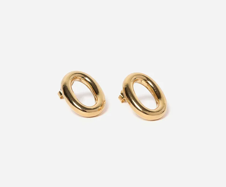 Boucles d'oreilles dorées lisses Solo - Petit Modèle