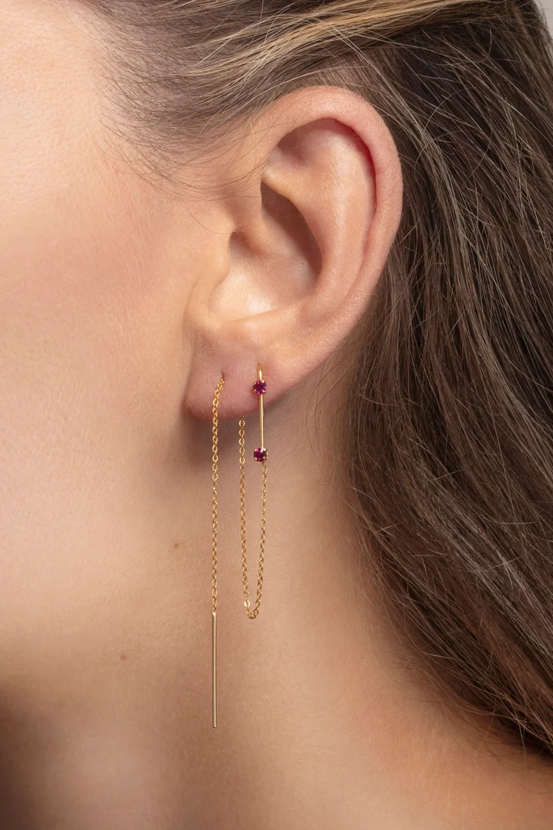 Boucle d'oreille fushia Prosper