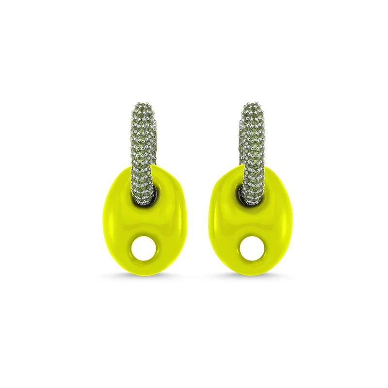 Boucles d'oreilles What About Me Petit Modèle Jaune Néon
